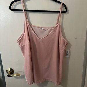 Old Navy NWT Pink Faux Velvet V Neck Tank Top. Size XXL.